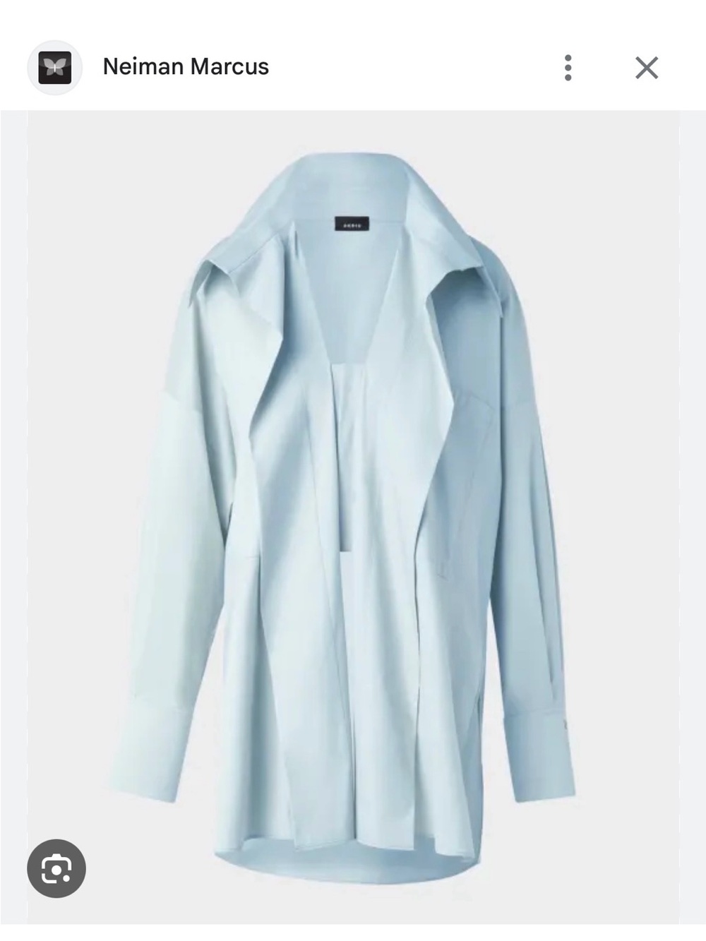 Akris
Ruffle Cotton Poplin Tunic Blouse with two pockets on chest